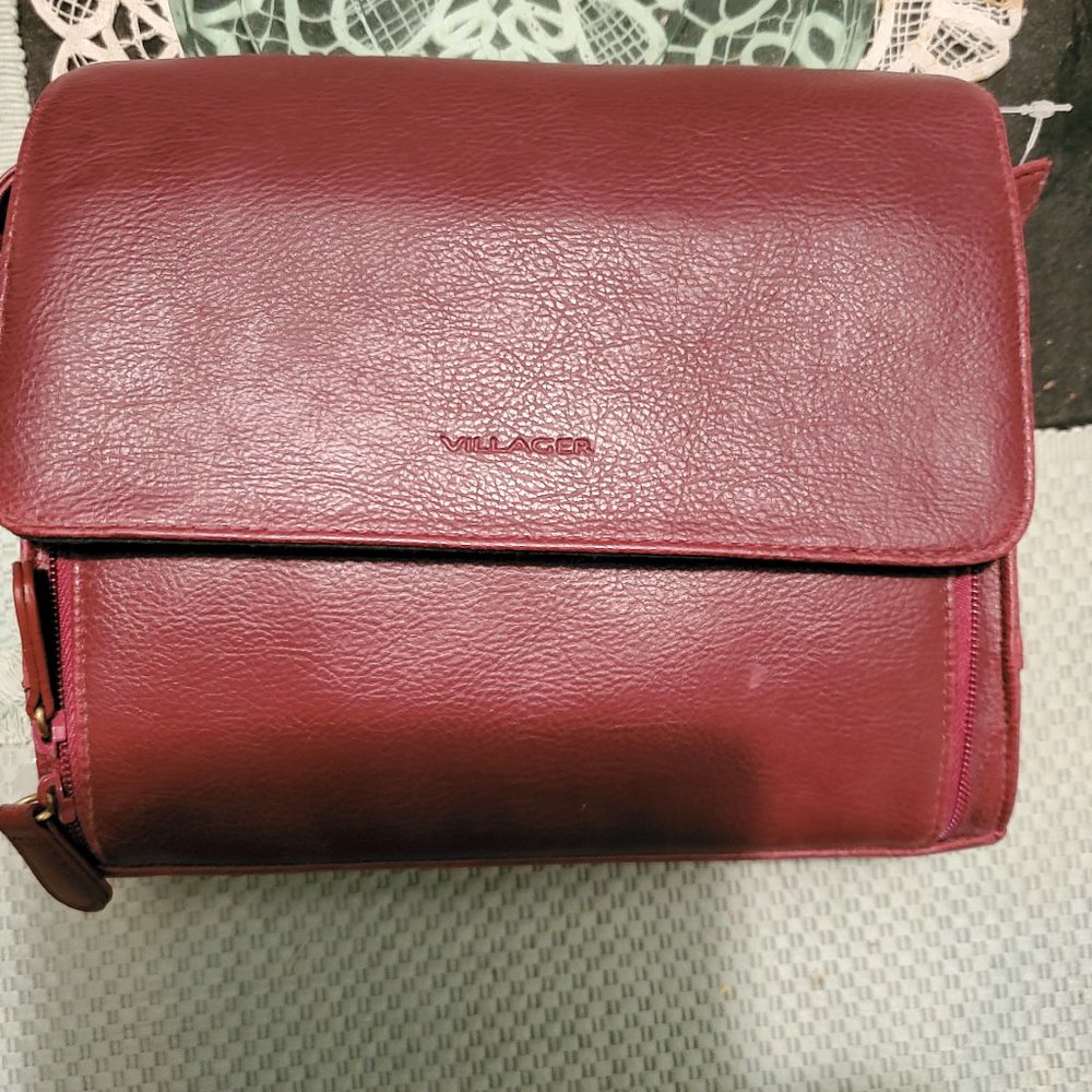 Villager Red Leather Purse
